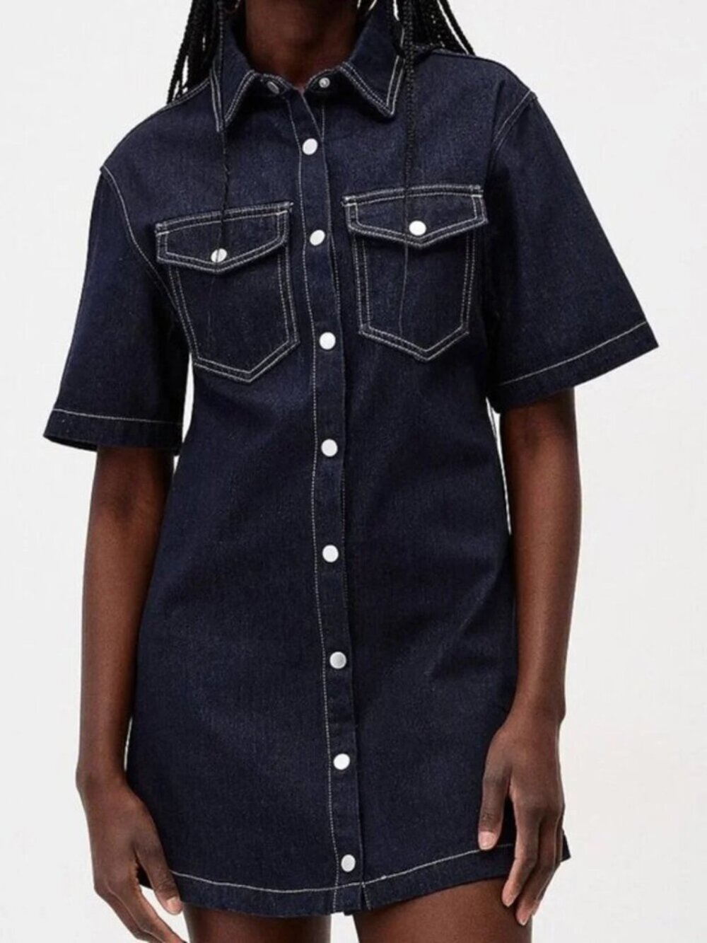 NWT Stretch denim shirtdress 100% cotton